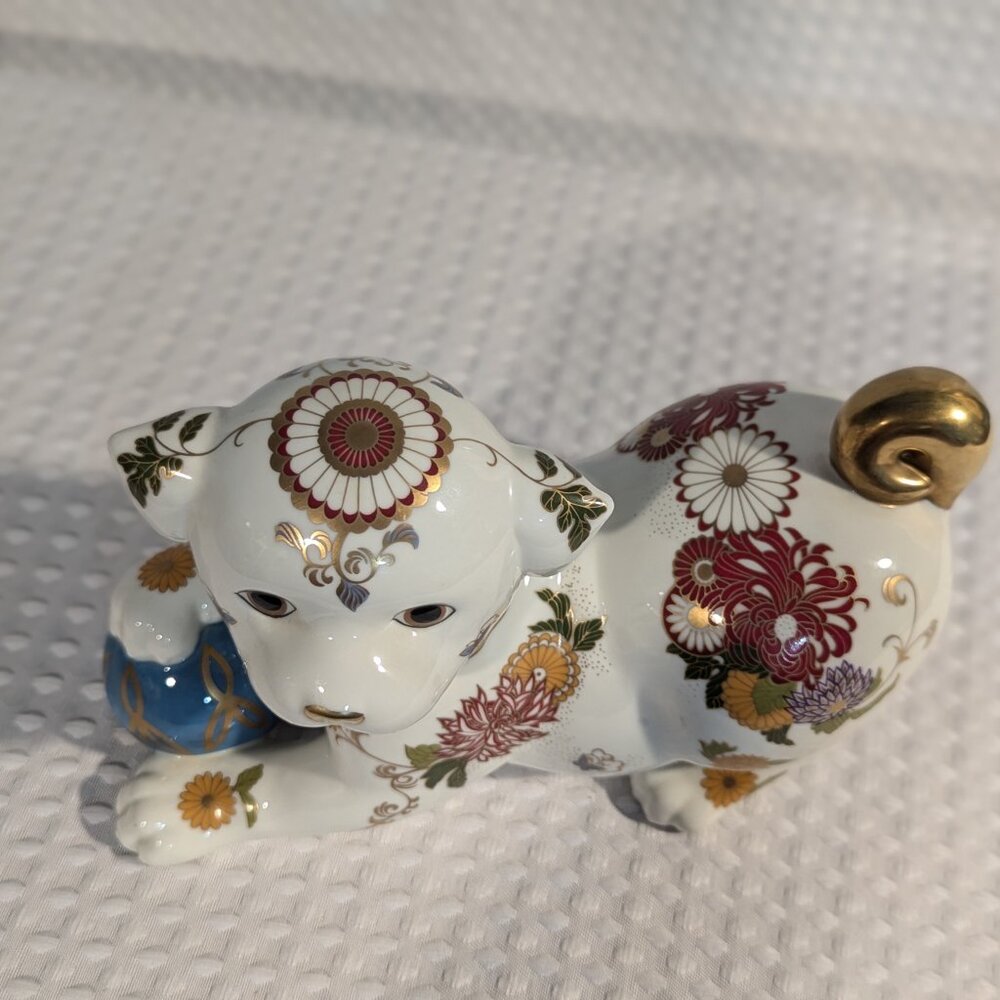 Franklim Mint "The Imperial Puppy of Satsuma" Hand Painted Fine Porcelain 1987 - Picture 11 of 11